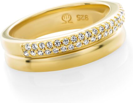 'Emily' Dames 925 Zilveren Ring - Goud ZR-7581/G - K
