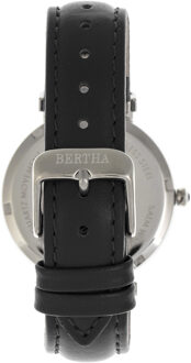 Emily Moeder-van-Parels Leren Band Horloge - maat Zwart