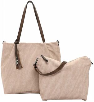 Emily & Noah Elke Cityshopper L sand-kombi damestas Beige - H 35 x B 45 x D 15 cm