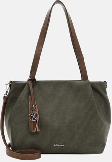 Emily & Noah Elke shopper olive cognac Groen