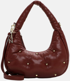 Emily & Noah heart studs Heaven buideltas red Donker rood