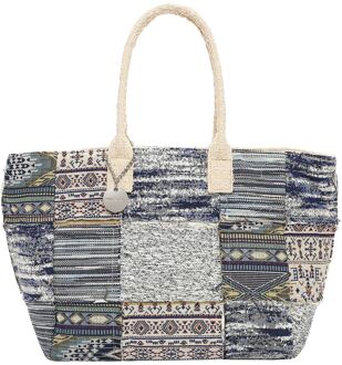 Emily & Noah Janneke Cityshopper Large blue schoudertas dames Blauw - H 40 x B 36 x D 14 cm