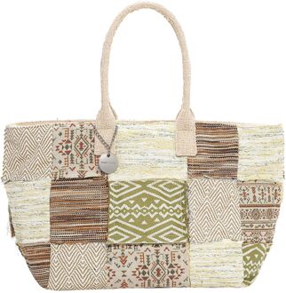 Emily & Noah Janneke Cityshopper Large taupe schoudertas dames - H 40 x B 36 x D 14 cm