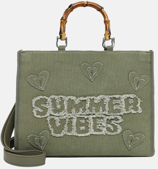 Emily & Noah Joelle summer vibes handtas canvas bambo khaki Groen