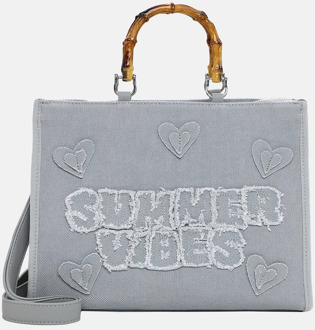 Emily & Noah Joelle summer vibes handtas canvas bambo light blue Lichtblauw