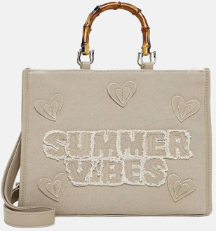 Emily & Noah Joelle summer vibes handtas canvas bambo taupe