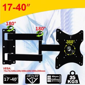 EML403X Full Motion 17 "-40" Led Lcd Tv Wall Mount 360 Graden Rotatie Swivel Kantelen Monitor Houder arm Brackeet Max. Vesa 200Mm