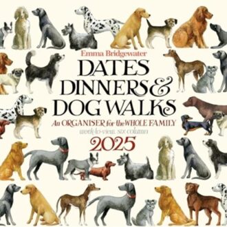 Emma Bridgewater Dates, Dinners & Dog Walks Week-To-View Planner Wall Calendar 2025 - Calendars, Carousel