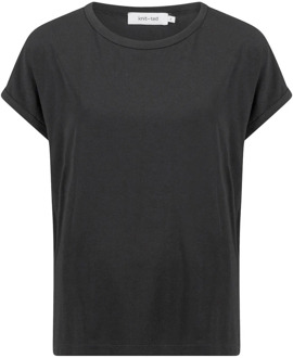 Emma T-shirt Knit-ted , Black , Dames - 2Xl,Xl,L,M,S