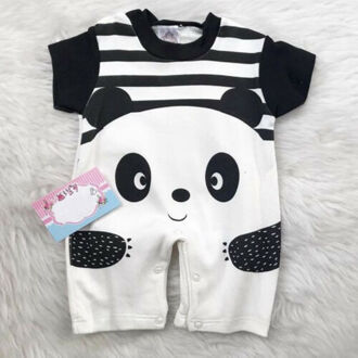 Emmababy Baby Jongens Meisjes Cartoon Panda Print Romper Jumpsuit Totale Outfits 3T
