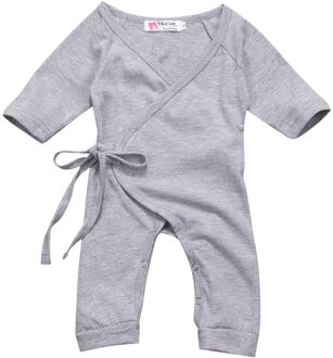 Emmababy Pasgeboren Baby Baby Jongen Meisje Kinderen Lange Mouw Romper Jumpsuit Een Stuk Kleding Outfit Grijs / 24M