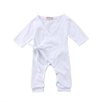 Emmababy Pasgeboren Baby Baby Jongen Meisje Kinderen Lange Mouw Romper Jumpsuit Een Stuk Kleding Outfit wit / 24M
