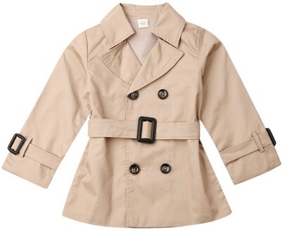 Emmababy Peuter Kid Baby Meisjes Winter Warm Trench Wind Jas Lange Mouw Knop Bandage Avond Party Bovenkleding 24M