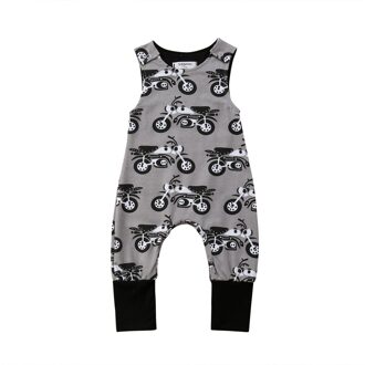 Emmababy Romper Top Baby Boy Kids Pasgeboren Baby Mouwloze Romper Jumpsuit Cartoon Katoenen Kleding Outfits Grijs / 18m