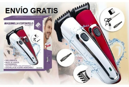 Emme wireless hair cutting machine BN4347 includes charging Base + accessories stainless steel blade red and white