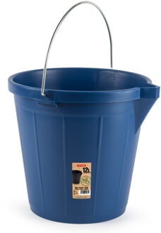 Emmer blauw 12 liter 31 x 31 cm schoonmaakartikelen - Emmers