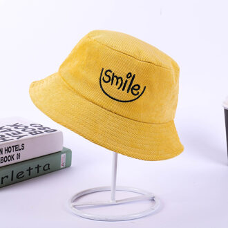 Emmer Hoeden Vrouwen Lente Solid Corduroy Brief Geborduurde Eenvoudige Visser Hoed Koreaanse Stijl Harajuku All-Match Mooie Womens 14 geel