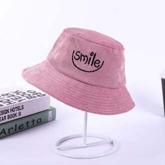 Emmer Hoeden Vrouwen Lente Solid Corduroy Brief Geborduurde Eenvoudige Visser Hoed Koreaanse Stijl Harajuku All-Match Mooie Womens 14 roze
