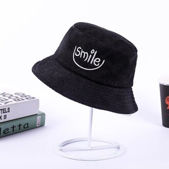 Emmer Hoeden Vrouwen Lente Solid Corduroy Brief Geborduurde Eenvoudige Visser Hoed Koreaanse Stijl Harajuku All-Match Mooie Womens 14 zwart