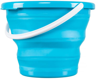 Emmer opvouwbaar - 10 Liter - blauw - kunststof en rubber - Camping emmer
