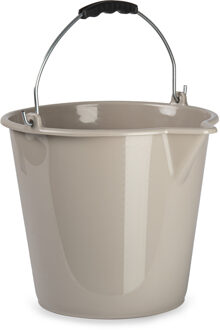 Emmer - taupe - 9 liter - schoonmaak emmer - met schenktuit