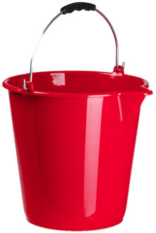 Emmers - 3x stuks - met schenktuit - 12L - roze - schoonmaakemmer