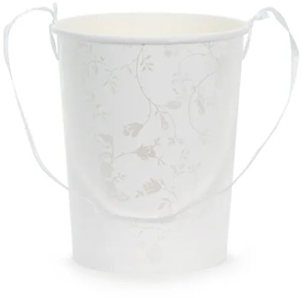 Emmertje Wit met Bloemenpatroon (13cm) Wit - Transparant
