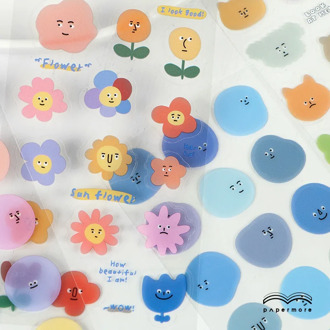 Emotional Diary Series Cute Travel Stickers Flowers Expression Kawaii Deco Stickers Ablum Korean Stationery Sticker Label DIY