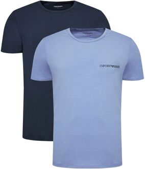 Emporio Armani 2-Pack Stretch Katoenen T-shirts - Blauw Emporio Armani , Multicolor , Heren - Xl,L,M,S