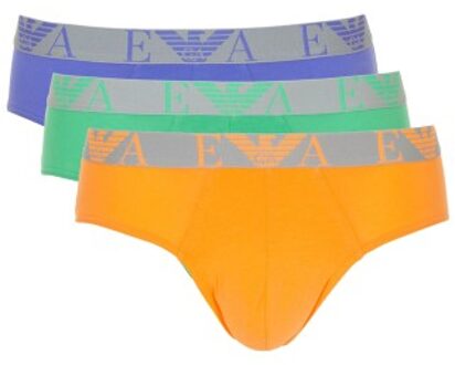 Emporio Armani 3 stuks Colored Basic Pure Cotton Briefs Versch.kleure/Patroon,Zwart,Wit - Small