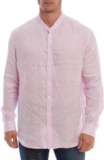 Emporio Armani 51SMGL Herenhemd met lange mouwen in linnen - maat Lila