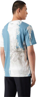 Emporio Armani Abstract T-shirt heren (Blauw/Wit) - maat