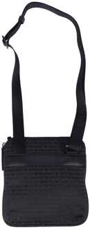 Emporio Armani Accessoires Emporio Armani Allover Belettering Messenger Bag in Zwart - One Size