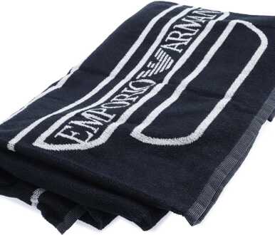 Emporio Armani Accessoires Emporio Armani Geweven Handdoek in Navy Blauw
