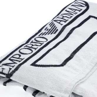 Emporio Armani Accessoires Emporio Armani Geweven Handdoek in Wit - One Size