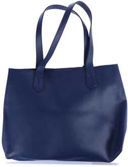 Emporio Armani Accessoires Emporio Armani Leren Shopper Tas in Blauw - One Size