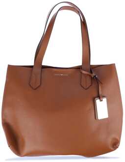 Emporio Armani Accessoires Emporio Armani Leren Shopper Tas in Bruin - maat