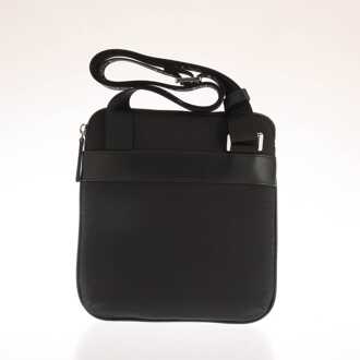 Emporio Armani Accessoires Emporio Armani Nylon Allover Jacquard Logo Schoudertas in Zwart