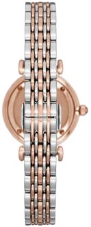 Emporio Armani AR11223 Roze wijzerplaat tweetonig dameshorloge - maat Zilver en roségoud