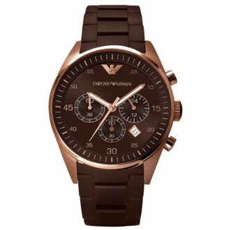 Emporio Armani AR5890 - Horloge - Staal - Bruin - Ø 43 mm