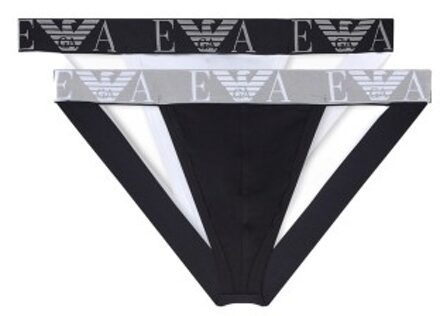 Emporio Armani Armani Cotton Logo Jockstraps 2 stuks Blauw,Rood,Versch.kleure/Patroon,Zwart,Wit - Medium,Large,X-Large