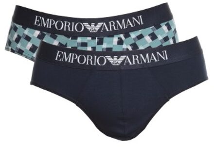 Emporio Armani Armani Cotton Stretch Print Briefs 2 stuks Beige,Versch.kleure/Patroon,Blauw,Rood,Zwart - Small,Medium,Large,X-Large