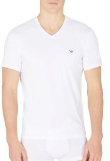Emporio Armani Armani Cotton V-neck T-shirt * Actie * Wit - Small,Medium,Large,X-Large,XX-Large