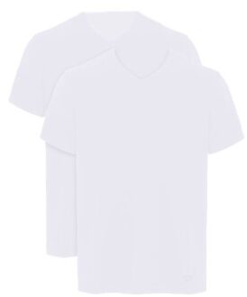 Emporio Armani Armani Cotton V-neck T-shirts 2 stuks * Actie * Wit,Blauw - Small,Medium,Large,X-Large,XX-Large