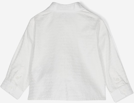 Emporio Armani Baby Jongens Logo Shirt in Ivoor