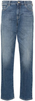 Emporio Armani Blauwe Jeans Slim Fit Klassiek Vijf Zakken Emporio Armani , Blue , Dames - W28,W31,W29,W26,W27,W25,W30
