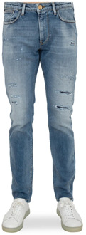 Emporio Armani Blauwe Slim-Fit Denim Jeans Emporio Armani , Blue , Heren - W34,W33,W32