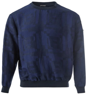 Emporio Armani Blauwe Sweatshirt met Ritssluiting Emporio Armani , Blue , Heren - 2Xl,L