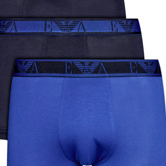 Emporio Armani Boxer Pack voor heren x3 onbewerkt logo Blauw - S