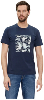 Emporio Armani Casual Katoenen T-shirt Emporio Armani , Blue , Heren - Xl,M,S